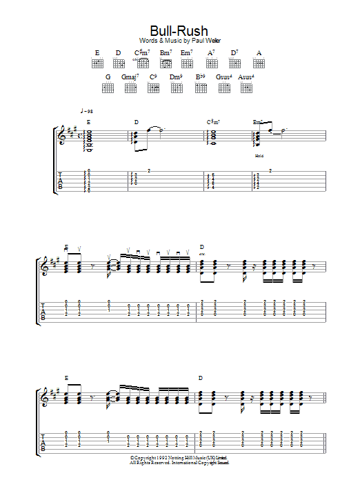 Paul Weller Bull-Rush sheet music notes and chords arranged for Guitar Tab