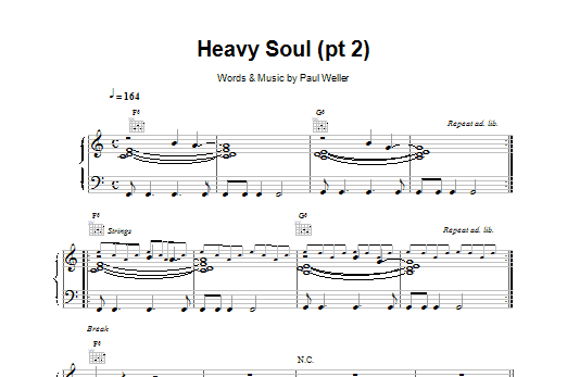 Paul Weller Heavy Soul (Pt2) sheet music notes and chords arranged for Piano, Vocal & Guitar Chords