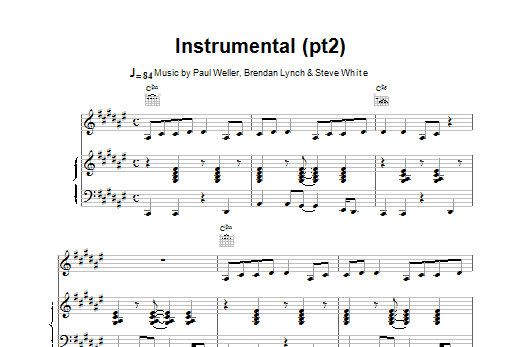 Paul Weller Instrumental (pt2) sheet music notes and chords arranged for Piano, Vocal & Guitar Chords