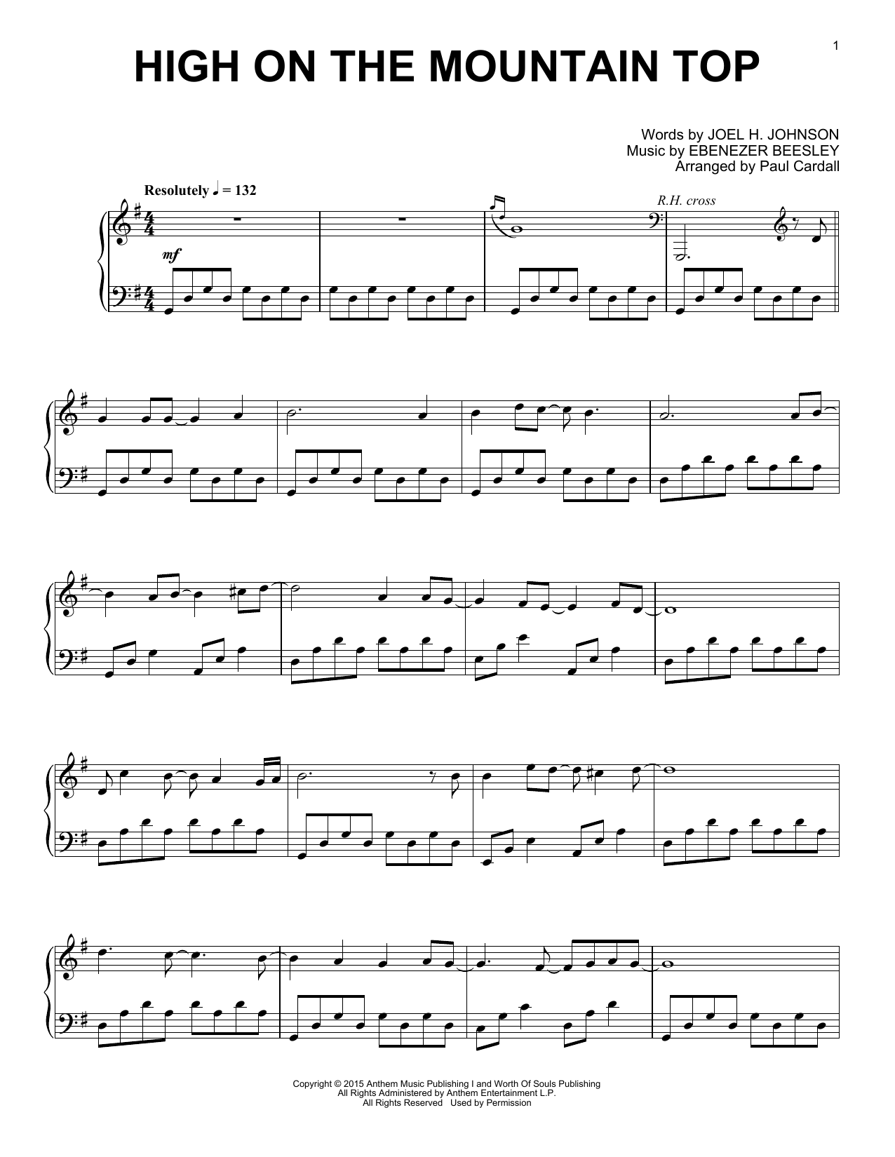 Paul Cardall High On The Mountain Top sheet music notes and chords arranged for Piano Solo