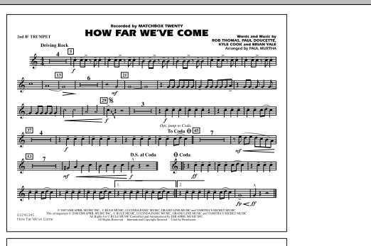 Paul Murtha How Far We've Come - 2nd Bb Trumpet sheet music notes and chords. Download Printable PDF.