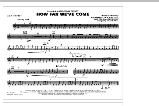 Paul Murtha How Far We've Come - 3rd Bb Trumpet sheet music notes and chords. Download Printable PDF.