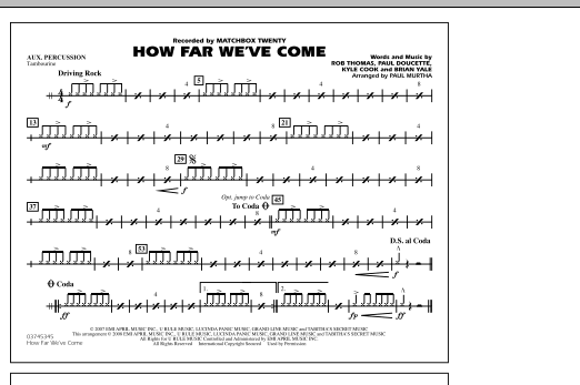 Paul Murtha How Far We've Come - Aux Percussion sheet music notes and chords. Download Printable PDF.