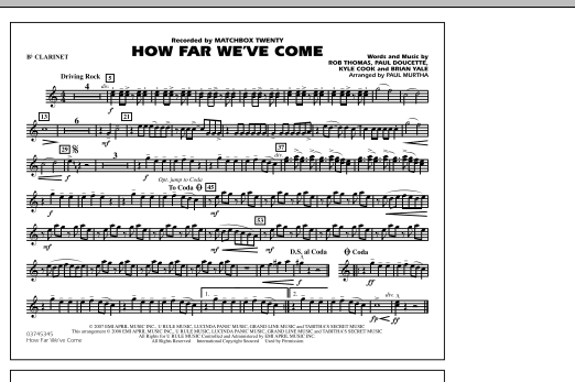 Paul Murtha How Far We've Come - Bb Clarinet sheet music notes and chords. Download Printable PDF.