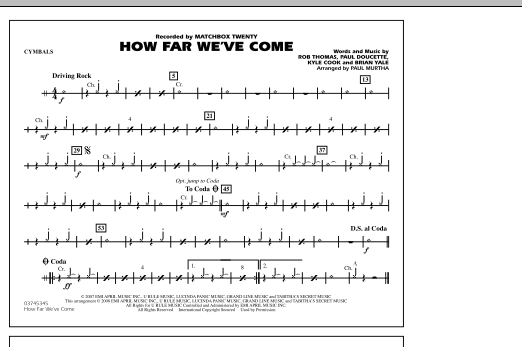 Paul Murtha How Far We've Come - Cymbals sheet music notes and chords. Download Printable PDF.