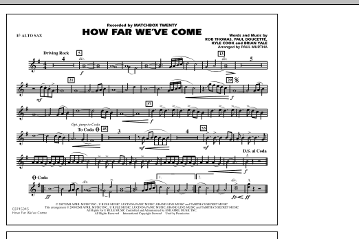 Paul Murtha How Far We've Come - Eb Alto Sax sheet music notes and chords. Download Printable PDF.