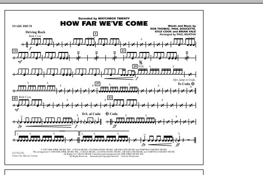 Paul Murtha How Far We've Come - Snare Drum sheet music notes and chords. Download Printable PDF.