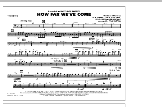 Paul Murtha How Far We've Come - Trombone sheet music notes and chords. Download Printable PDF.