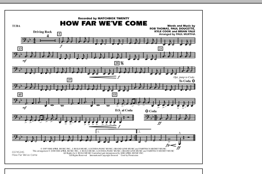Paul Murtha How Far We've Come - Tuba sheet music notes and chords. Download Printable PDF.
