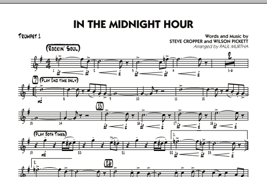 Paul Murtha In The Midnight Hour - Trumpet 1 sheet music notes and chords. Download Printable PDF.