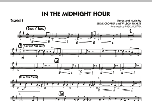 Paul Murtha In The Midnight Hour - Trumpet 3 sheet music notes and chords. Download Printable PDF.