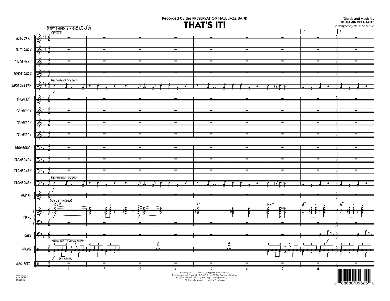 Paul Murtha That's It! - Conductor Score (Full Score) sheet music notes and chords arranged for Jazz Ensemble