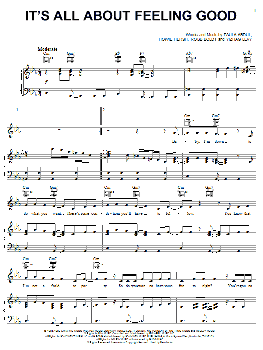 Paula Abdul It's All About Feeling Good sheet music notes and chords arranged for Piano, Vocal & Guitar Chords (Right-Hand Melody)