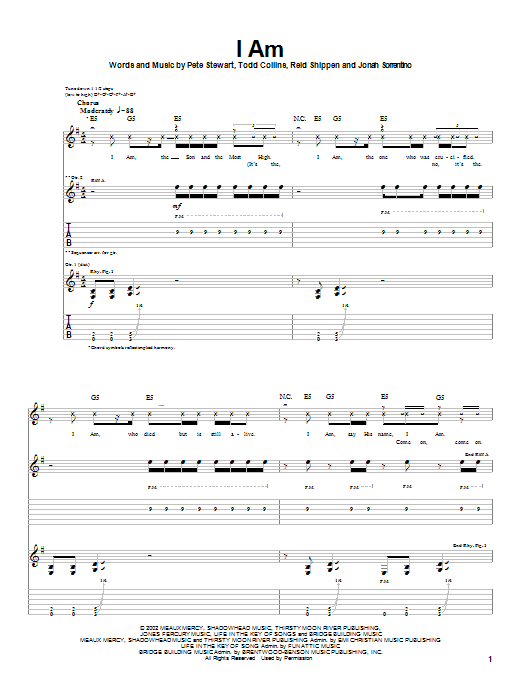 Peace Of Mind I Am sheet music notes and chords arranged for Guitar Tab