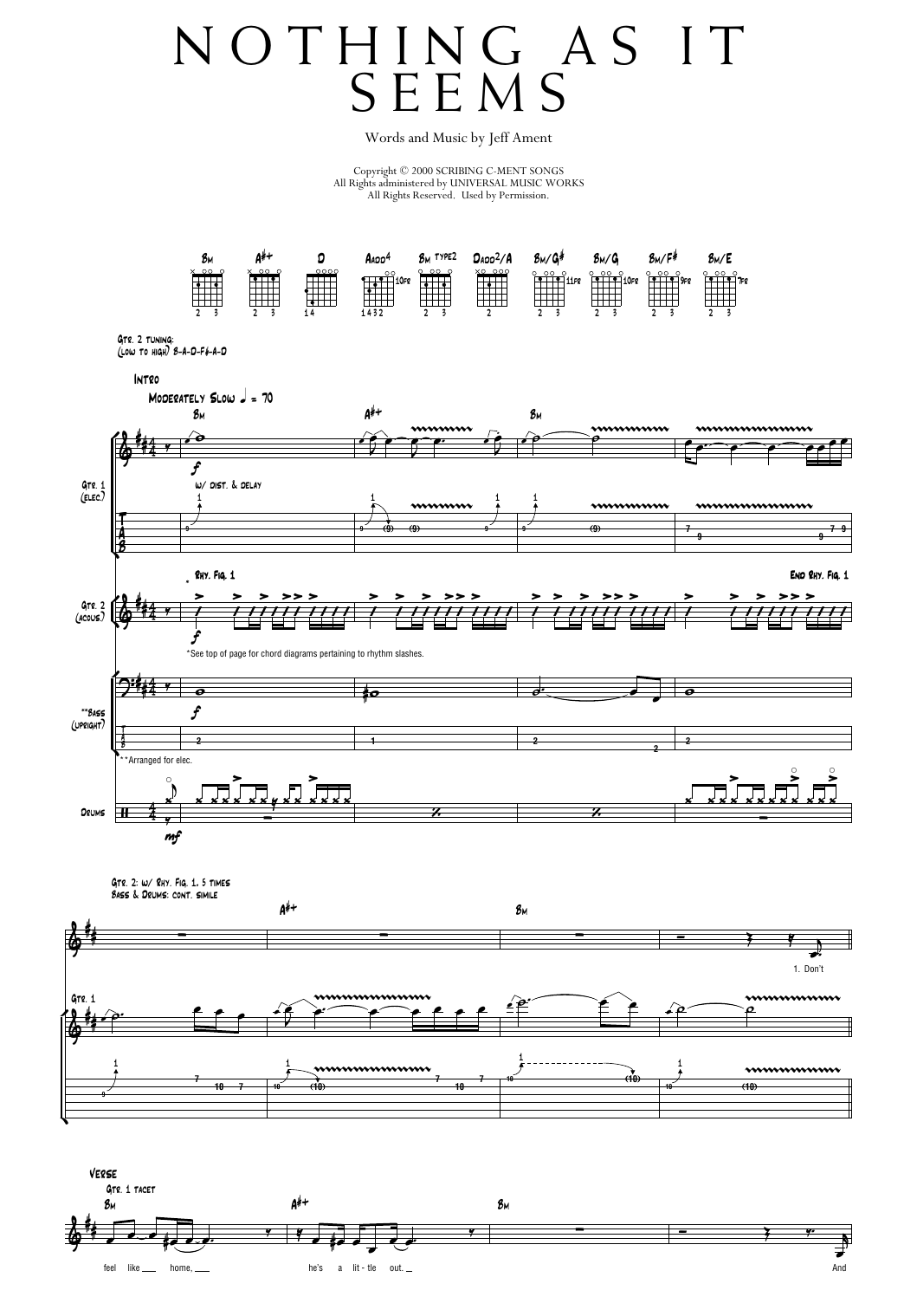 Pearl Jam Nothing As It Seems sheet music notes and chords arranged for Transcribed Score