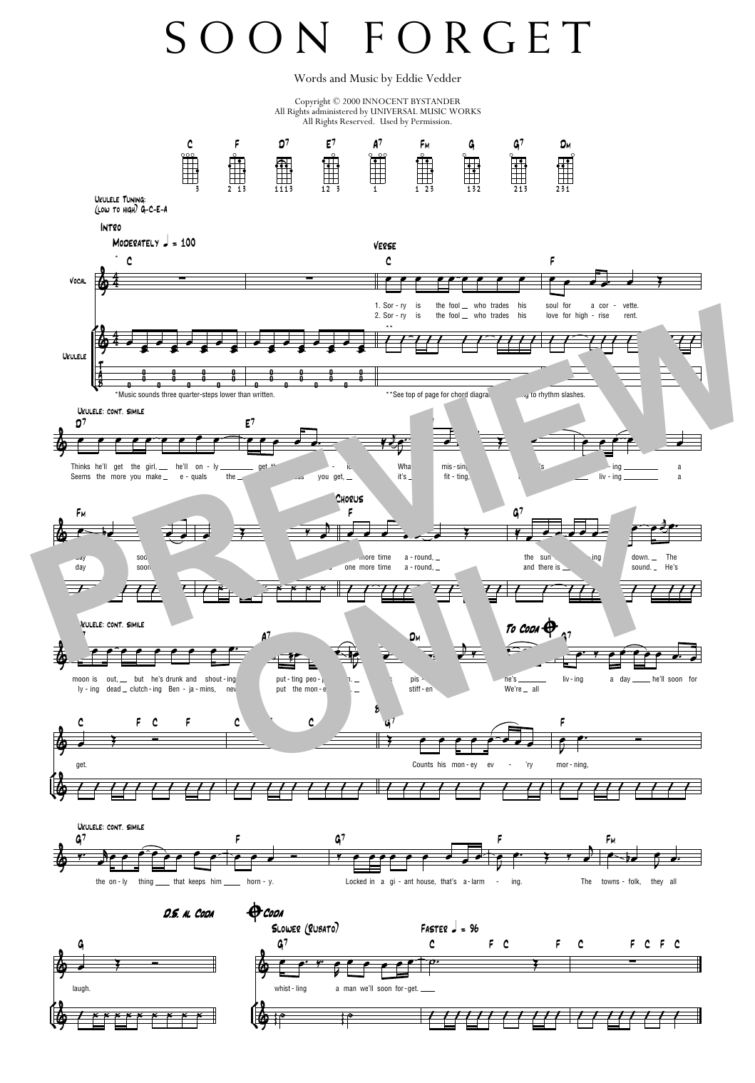 Pearl Jam Soon Forget sheet music notes and chords arranged for Transcribed Score