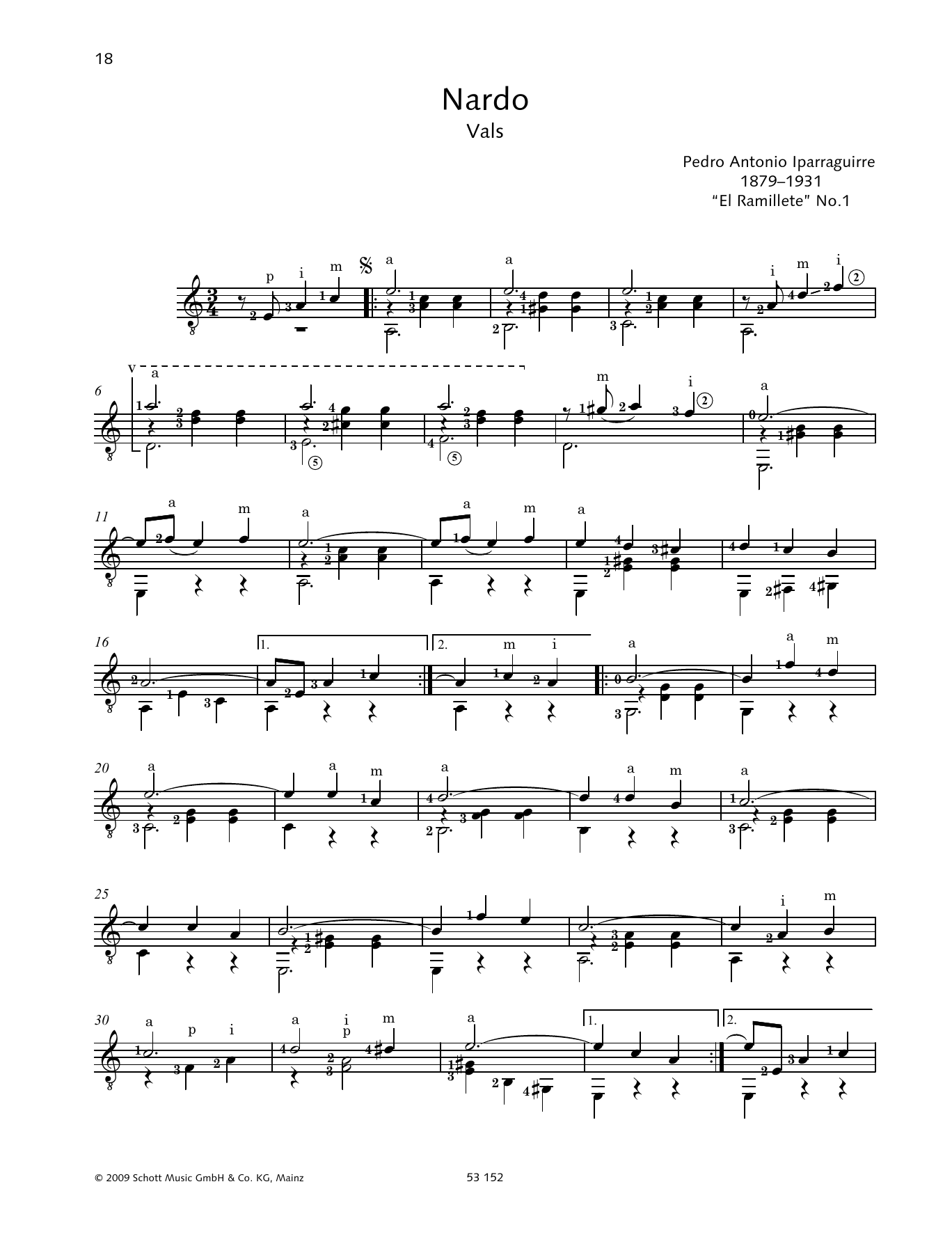 Pedro Antonio Iparraguirre Nardo sheet music notes and chords arranged for Solo Guitar