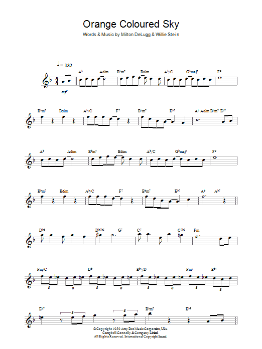 Peggy Lee Orange Coloured Sky sheet music notes and chords arranged for Lead Sheet / Fake Book