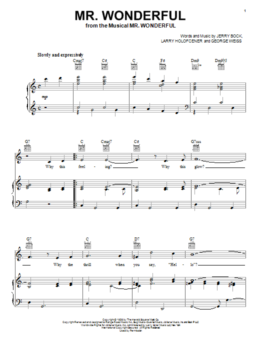 Peggy Lee Mr. Wonderful sheet music notes and chords. Download Printable PDF.