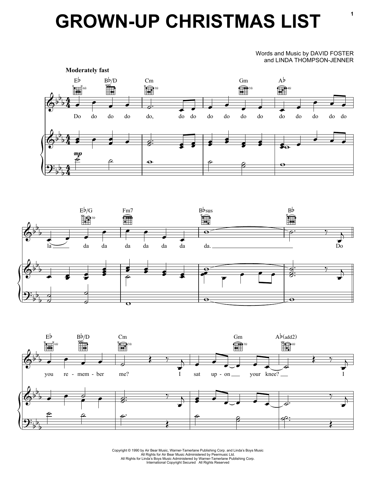 Pentatonix Grown-Up Christmas List sheet music notes and chords arranged for Piano, Vocal & Guitar Chords (Right-Hand Melody)