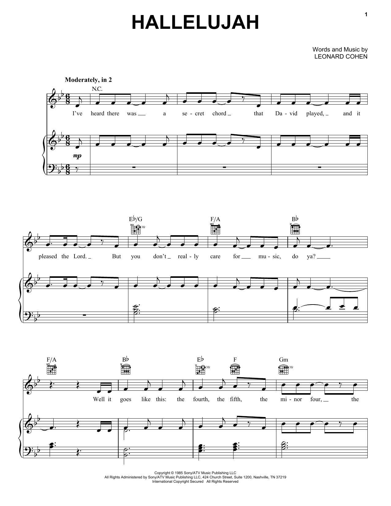 Pentatonix Hallelujah sheet music notes and chords arranged for Piano, Vocal & Guitar Chords (Right-Hand Melody)