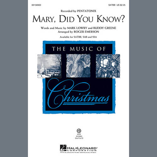 Pentatonix 'Mary, Did You Know? (arr. Roger Emerson)' SATBB Choir