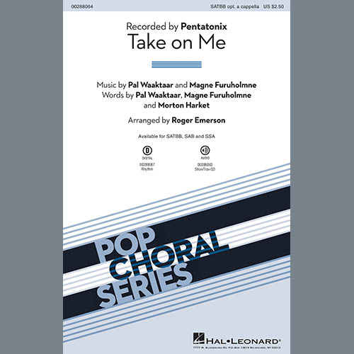 Pentatonix 'Take On Me (arr. Roger Emerson)' SATBB Choir