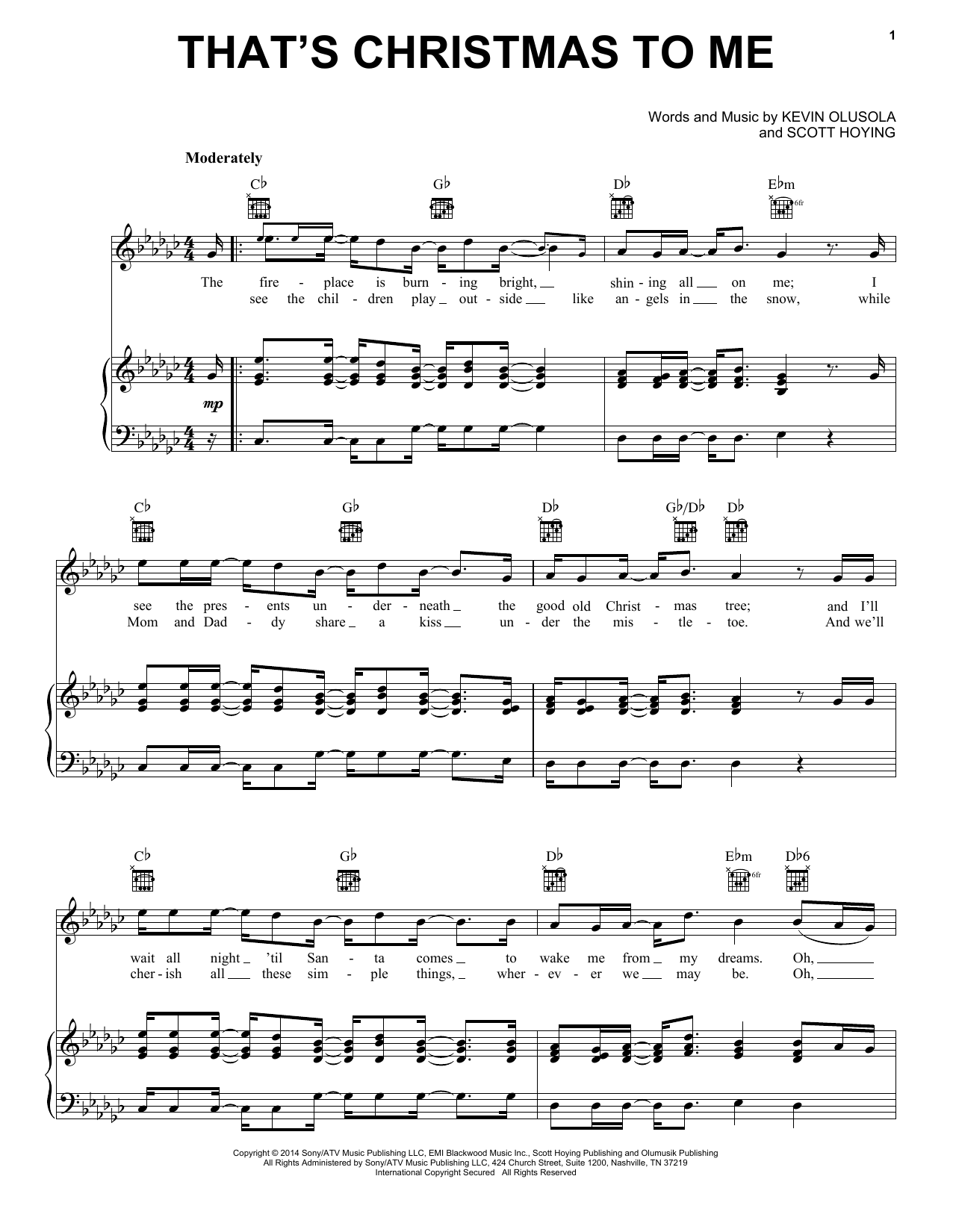 Pentatonix That's Christmas To Me sheet music notes and chords arranged for Piano, Vocal & Guitar Chords (Right-Hand Melody)