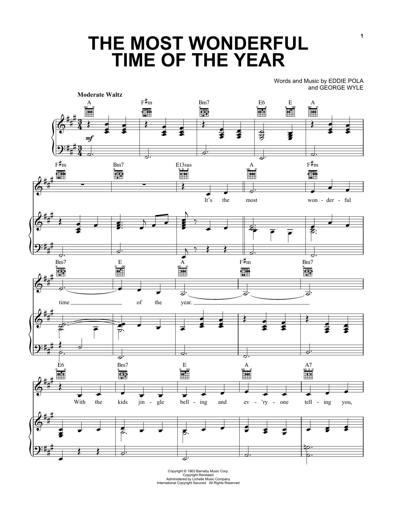 Pentatonix The Most Wonderful Time Of The Year sheet music notes and chords arranged for Piano, Vocal & Guitar Chords (Right-Hand Melody)