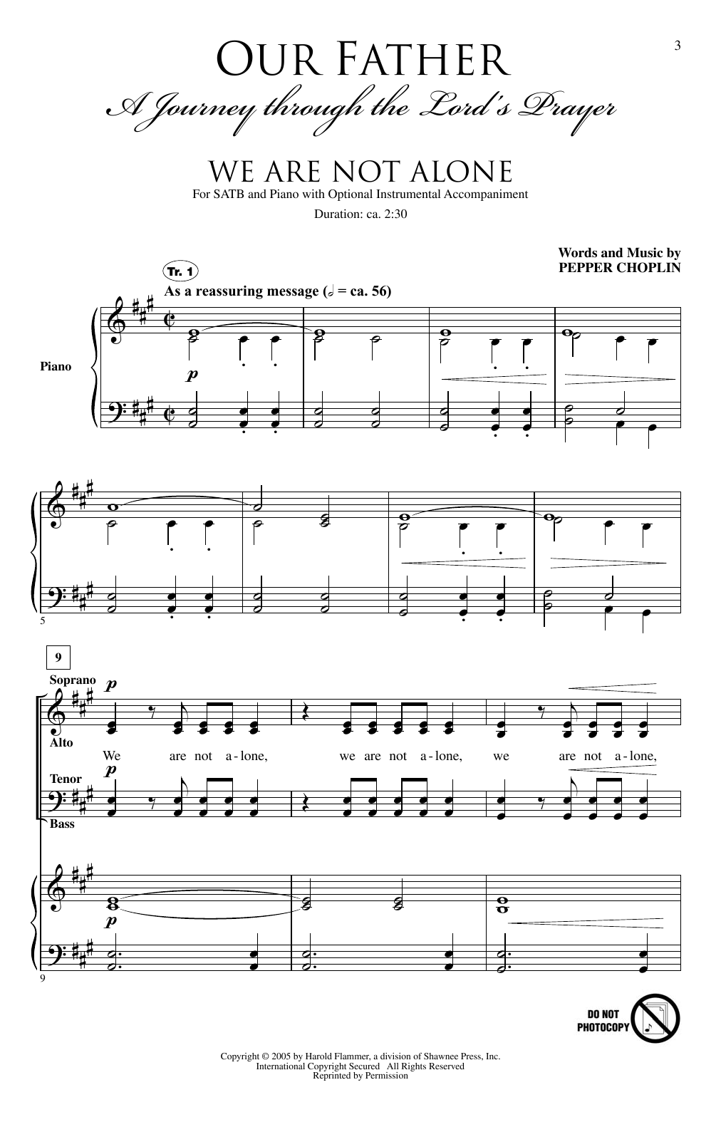 Pepper Choplin Our Father (A Journey through the Lord's Prayer) sheet music notes and chords arranged for SATB Choir