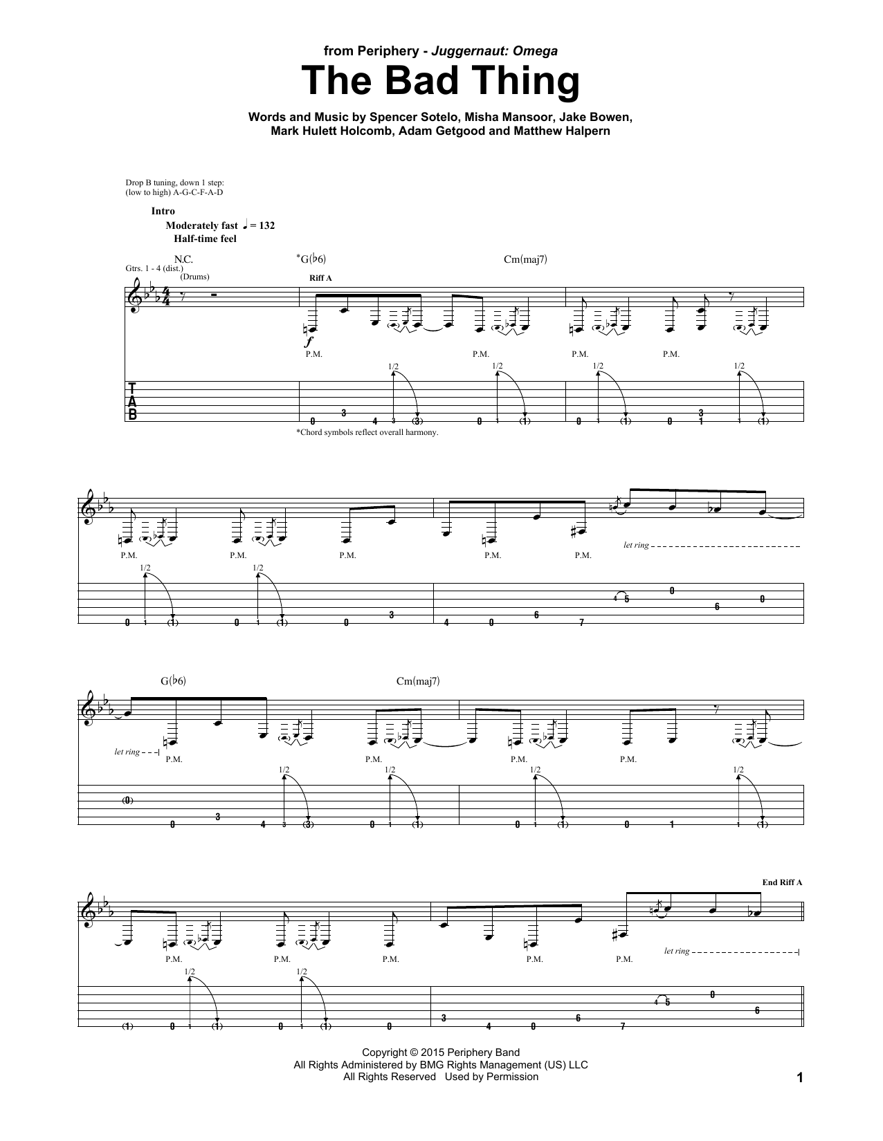Periphery The Bad Thing sheet music notes and chords arranged for Guitar Tab