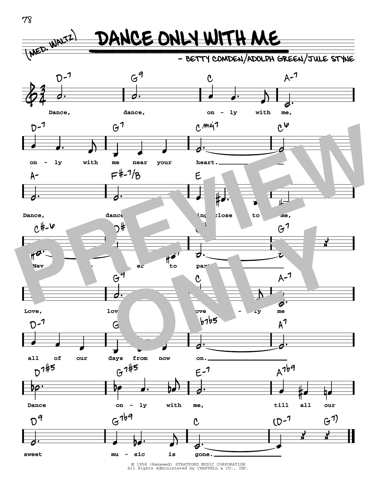 Perry Como Dance Only With Me (Low Voice) sheet music notes and chords arranged for Real Book – Melody, Lyrics & Chords