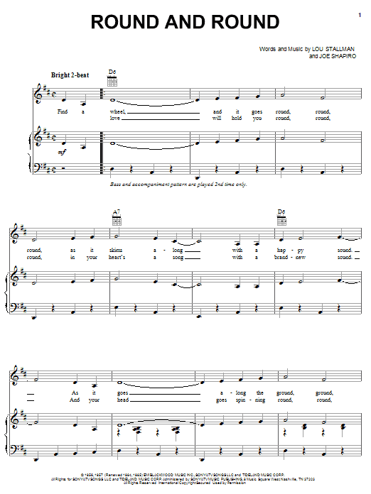 Perry Como Round And Round sheet music notes and chords arranged for Piano, Vocal & Guitar Chords (Right-Hand Melody)