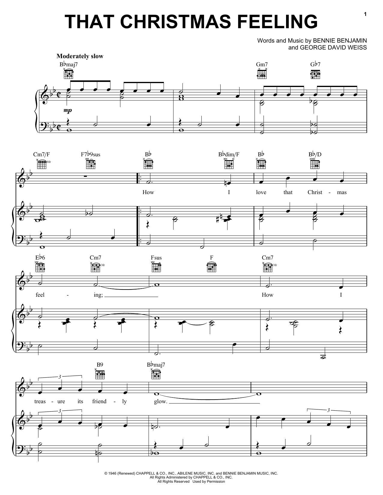 Bennie Benjamin & George Weiss That Christmas Feeling sheet music notes and chords arranged for Trumpet Solo