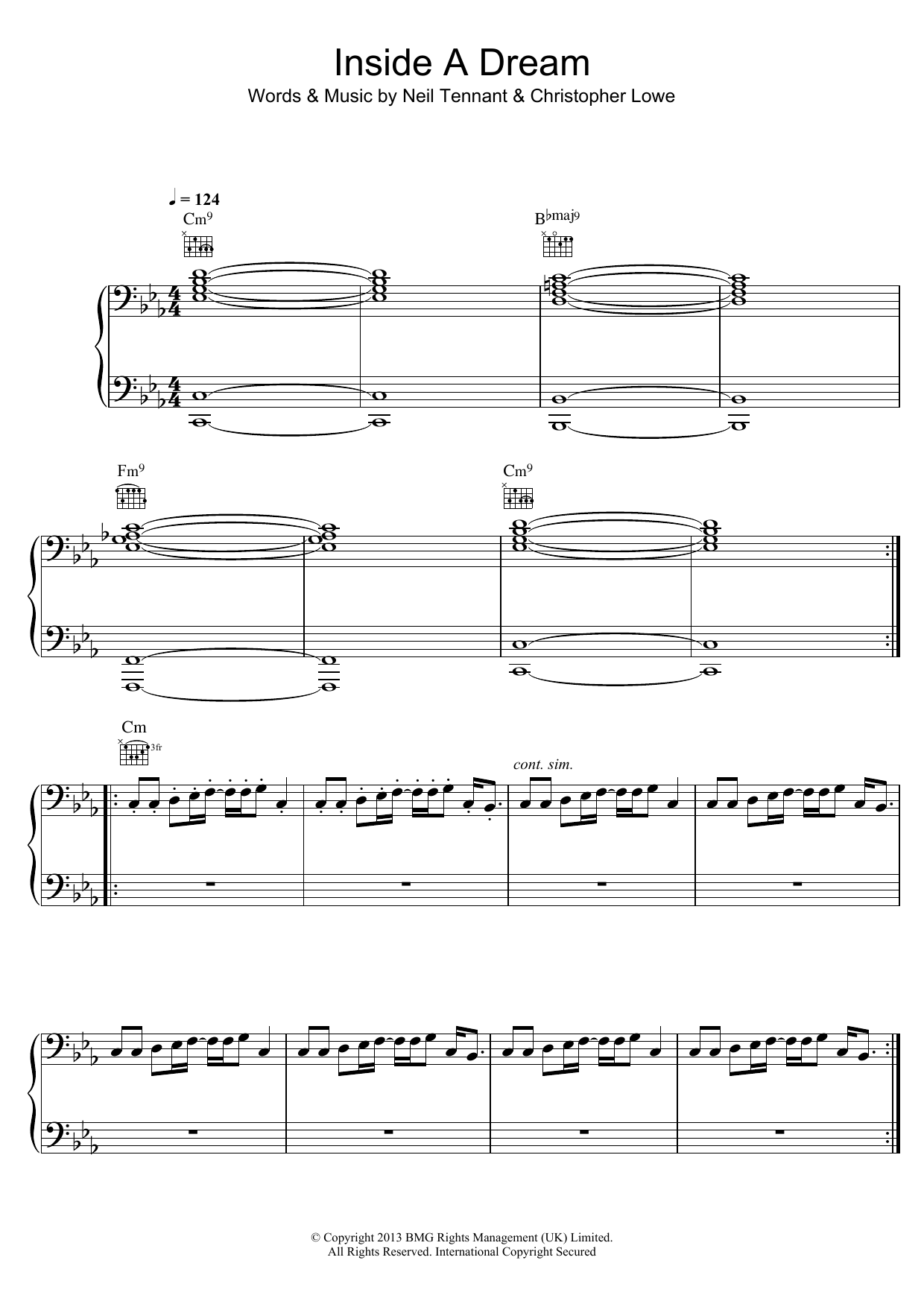 Pet Shop Boys Inside A Dream sheet music notes and chords arranged for Piano, Vocal & Guitar Chords