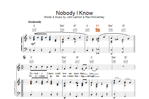 Peter and Gordon Nobody I Know sheet music notes and chords arranged for Piano, Vocal & Guitar Chords