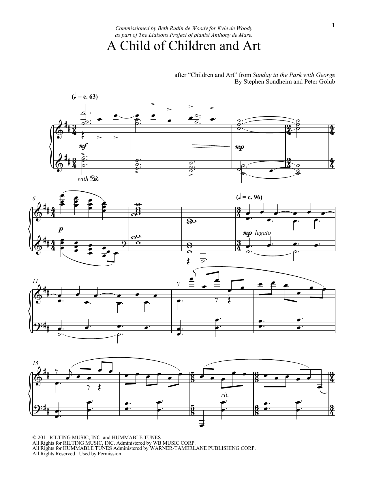 Peter Golub A Child Of Children And Art sheet music notes and chords arranged for Piano Solo