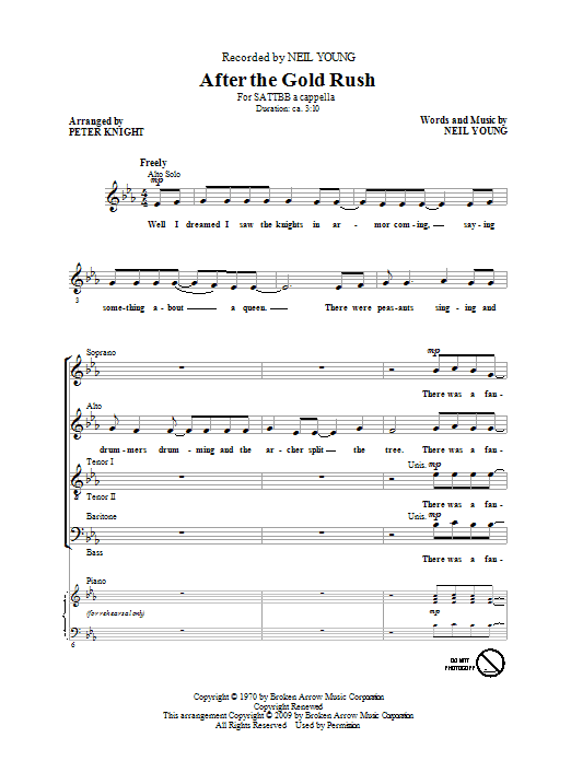 Peter Knight After The Gold Rush sheet music notes and chords arranged for SATB Choir