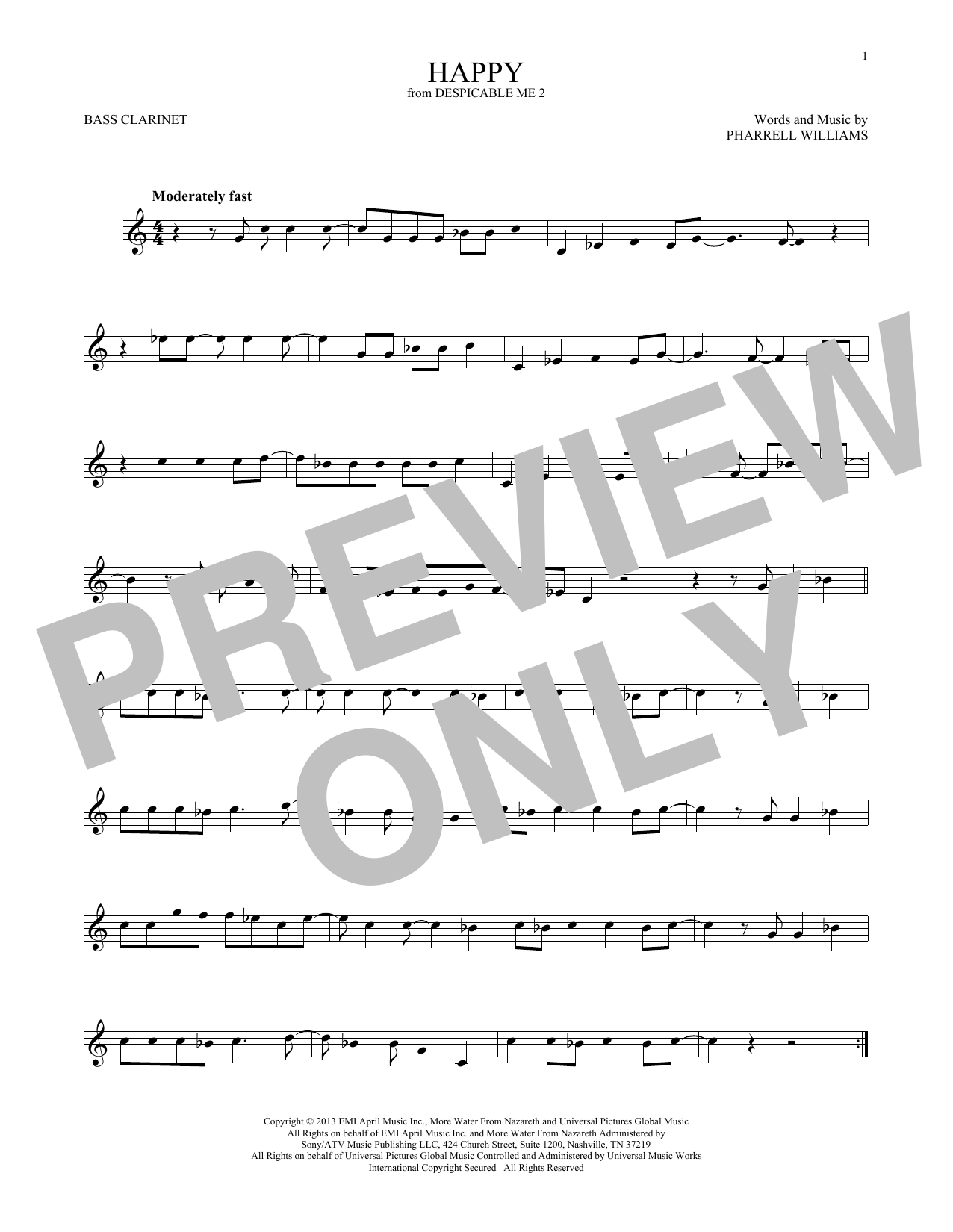 Pharrell Williams Happy (from Despicable Me 2) sheet music notes and chords arranged for Tuba Solo