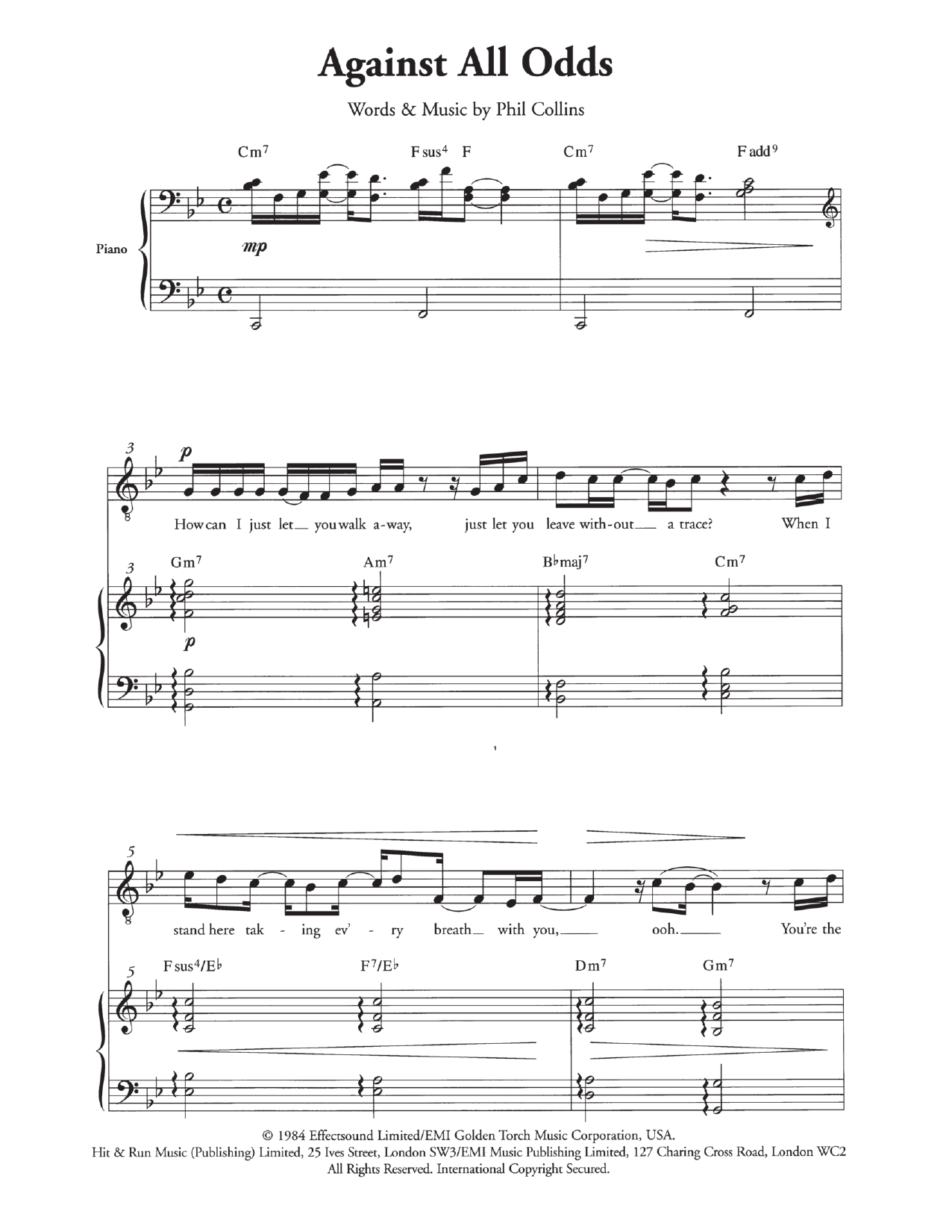 Phil Collins Against All Odds (Take A Look At Me Now) (Arr. Berty Rice) sheet music notes and chords arranged for Choir