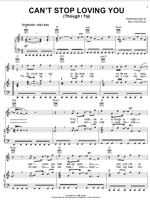 Phil Collins Can't Stop Loving You (Though I Try) sheet music notes and chords arranged for Easy Guitar Tab