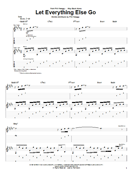 Phil Keaggy Let Everything Else Go sheet music notes and chords arranged for Guitar Tab