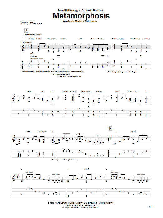 Phil Keaggy Metamorphosis sheet music notes and chords arranged for Guitar Tab