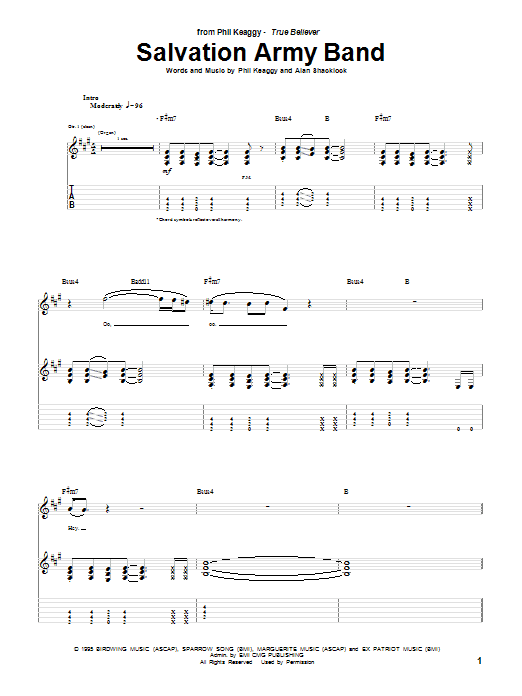 Phil Keaggy Salvation Army Band sheet music notes and chords arranged for Guitar Tab