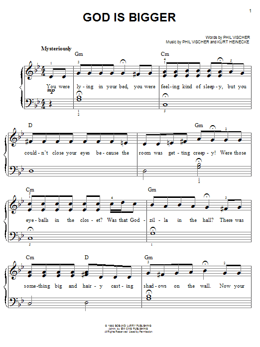 Phil Vischer God Is Bigger sheet music notes and chords arranged for Easy Piano