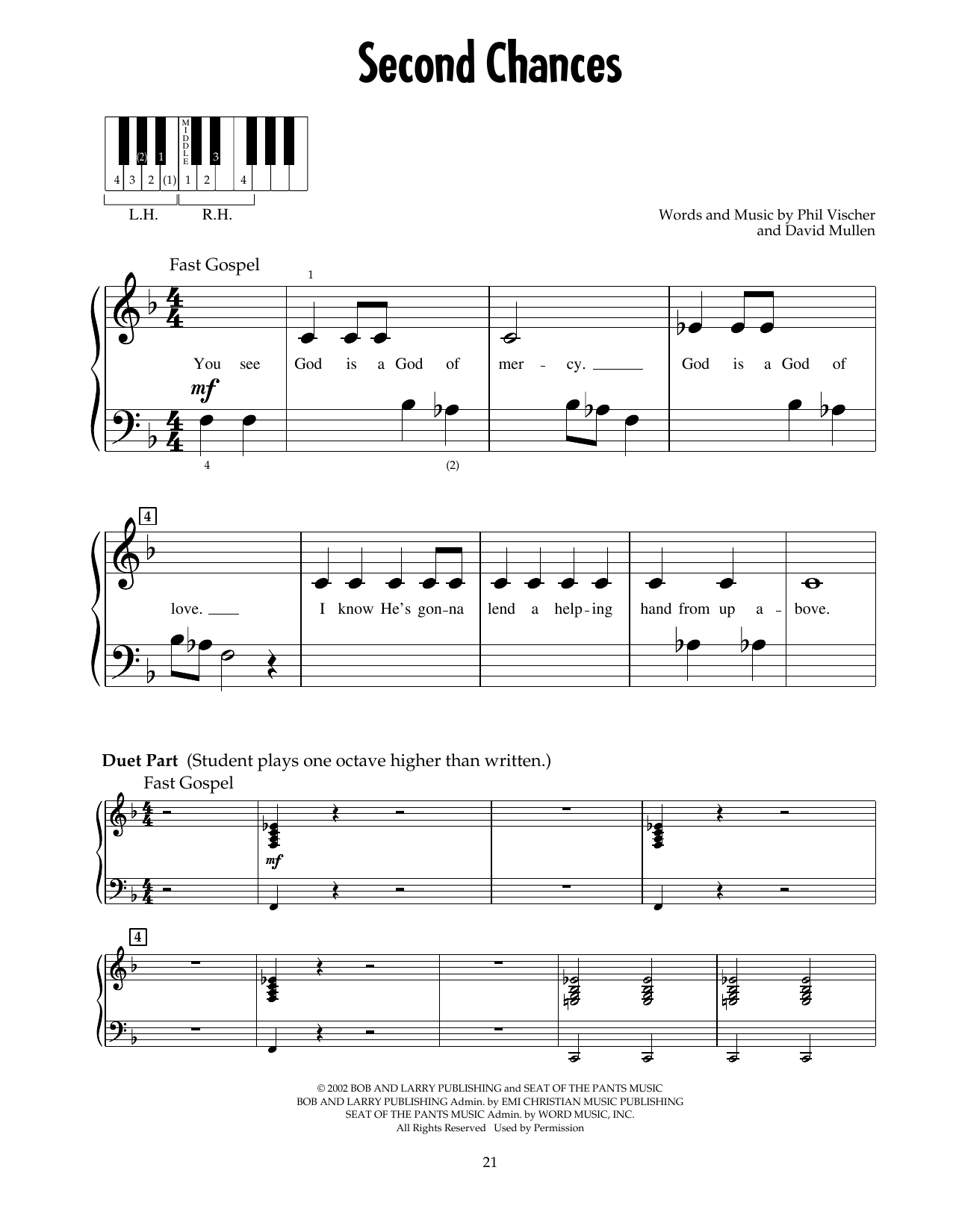 Phil Vischer Second Chances (from Jonah - A VeggieTales Movie) sheet music notes and chords arranged for 5-Finger Piano