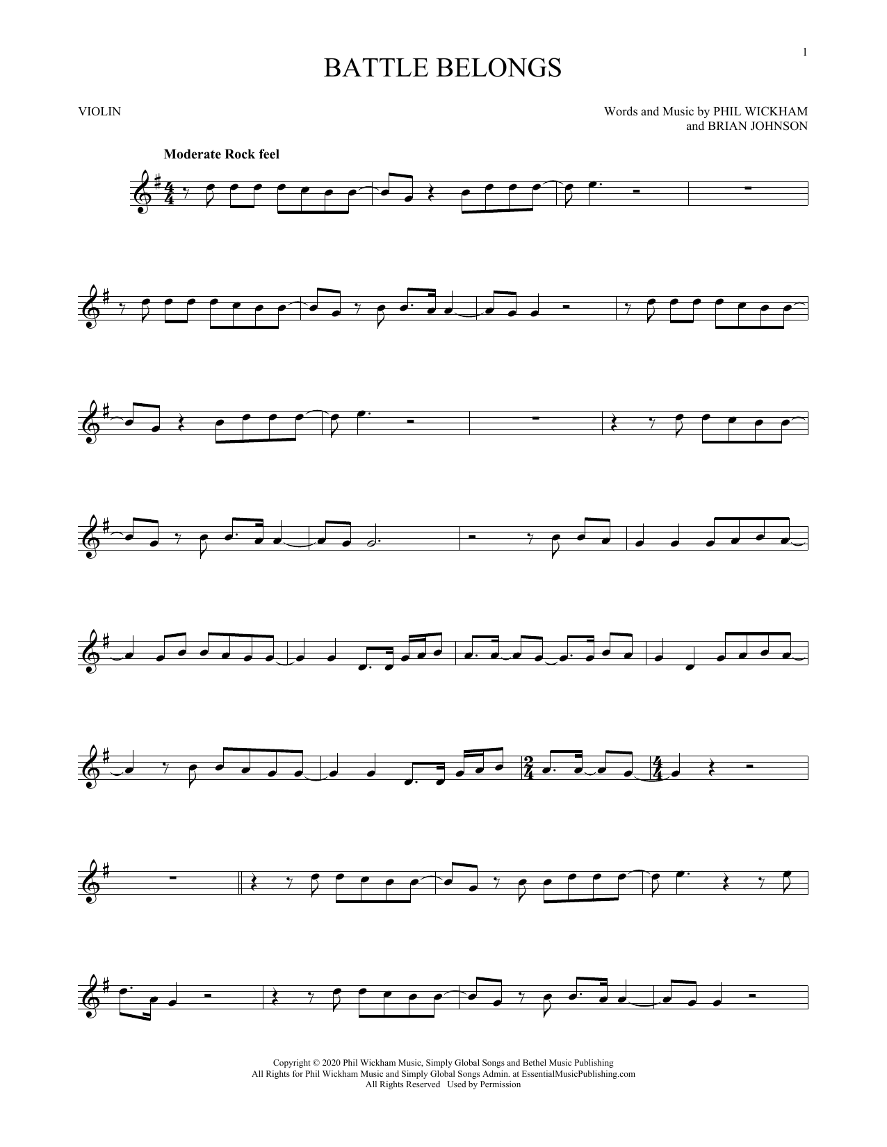 Phil Wickham Battle Belongs sheet music notes and chords arranged for Flute Solo