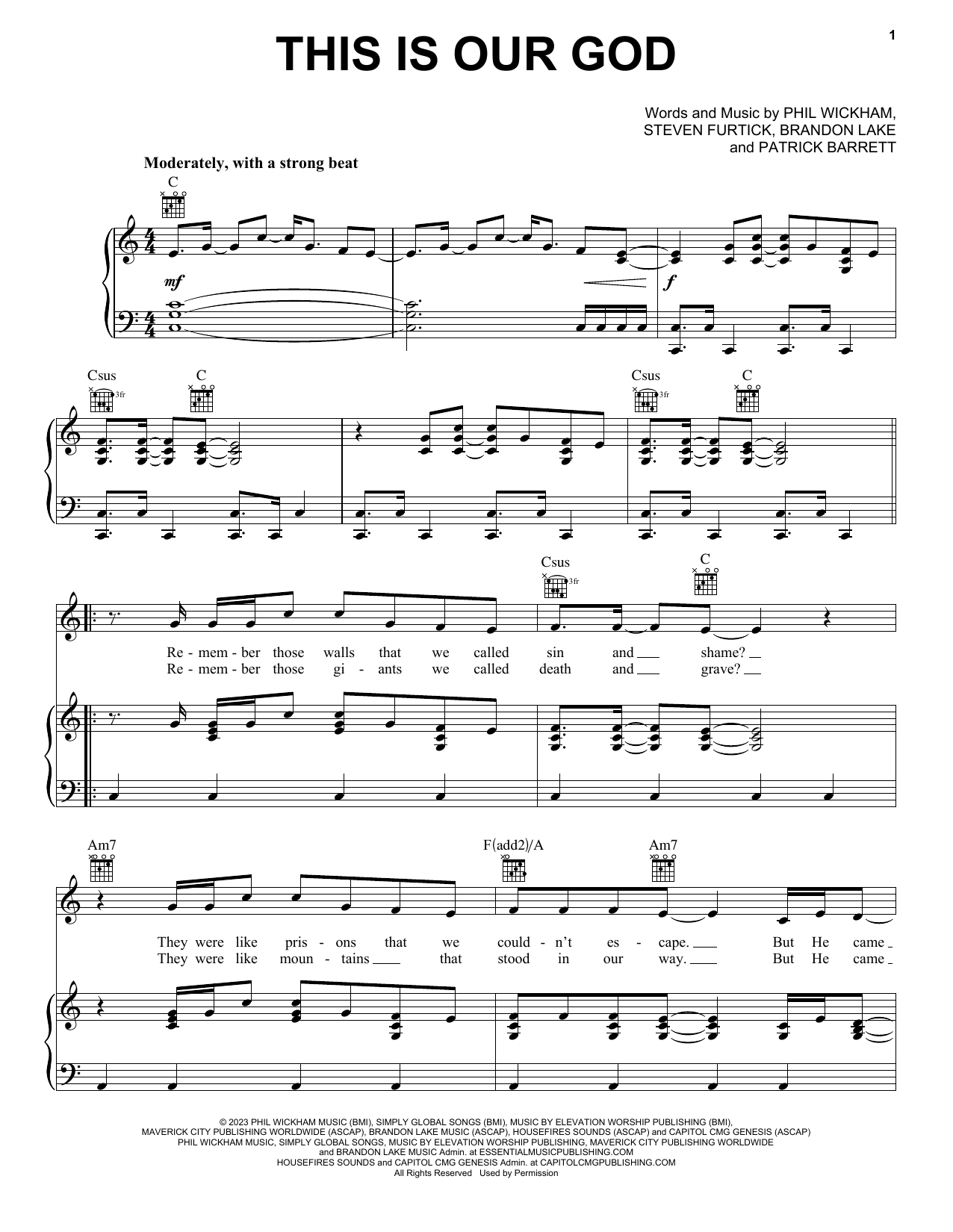 Phil Wickham This Is Our God sheet music notes and chords arranged for Piano, Vocal & Guitar Chords (Right-Hand Melody)
