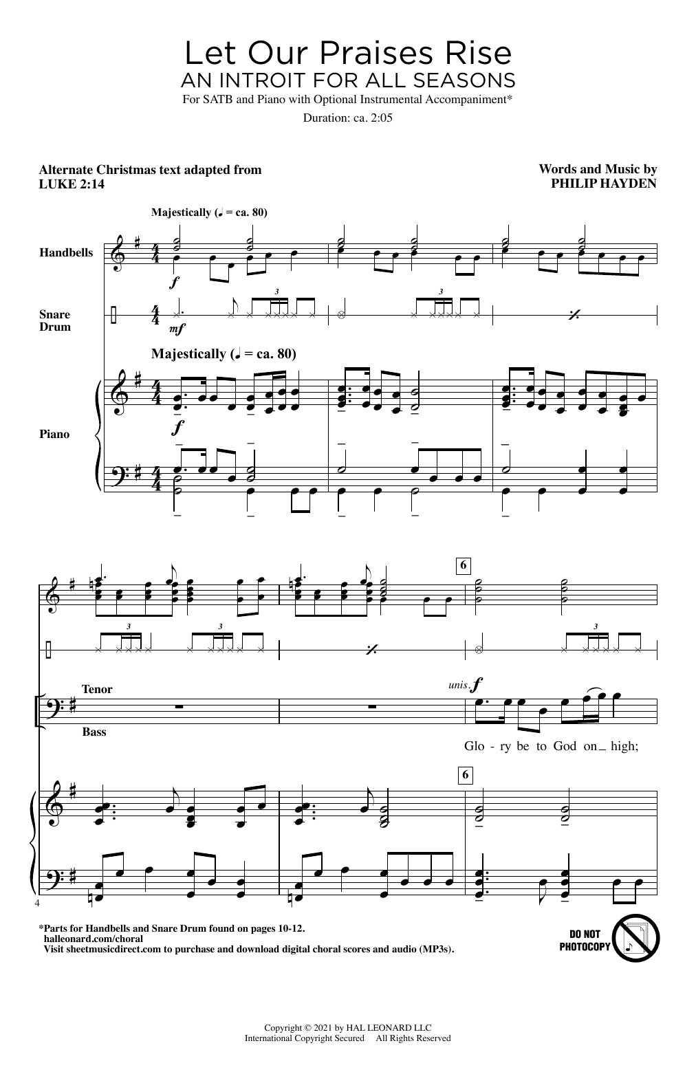 Philip Hayden Let Our Praises Rise (An Introit For All Seasons) sheet music notes and chords arranged for SATB Choir