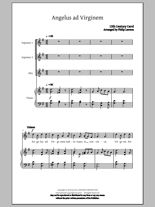 Philip Lawson Angels and Shepherds (Collection) sheet music notes and chords arranged for SSA Choir